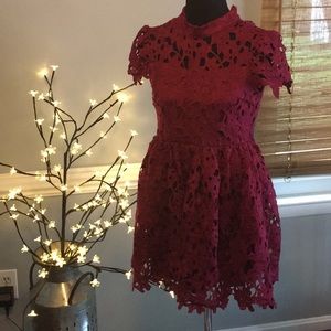 Burgandy lace dress